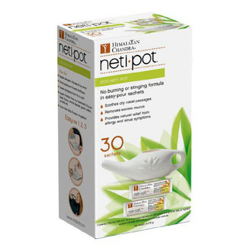 Himalayan Institute Press Eco Neti Pot, Non Burning, 30 sachets, 7 oz